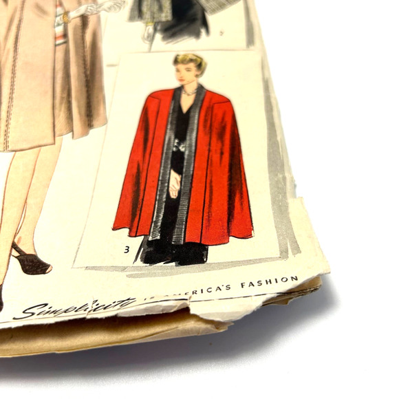 Simplicity Vintage 1944 Pattern #1220 Women's Cape Size 16 HTF - Picture 4 of 9